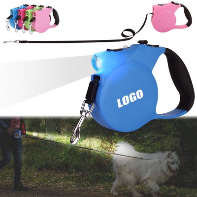 2 in 1 Pet Retractable Dog Leash w/Flashlight