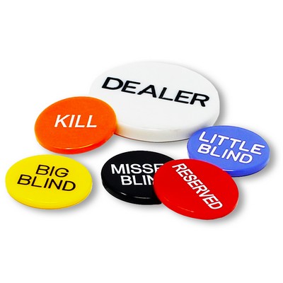 Set of 6 Texas Holdem professional dealer button package