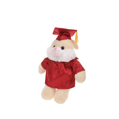 Soft Plush Bunny with Graduation Cap and Gown