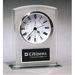 Airflyte® Glass Clock w/Frosted Top Polished Edges & Base