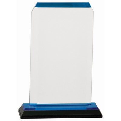 3 1/2" x 6 1/2" Blue Clipped Corner Impress Acrylic Award