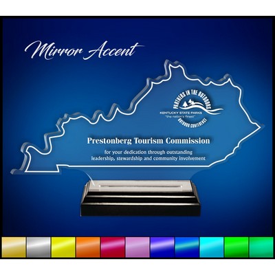 8" Kentucky Clear Acrylic Award with Mirror Accent