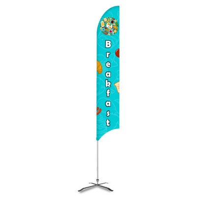 Breakfast Pre Printed 15' G7 Feather Flag - Blue