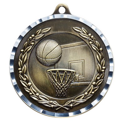 Basketball Antique Finish Brass Medal