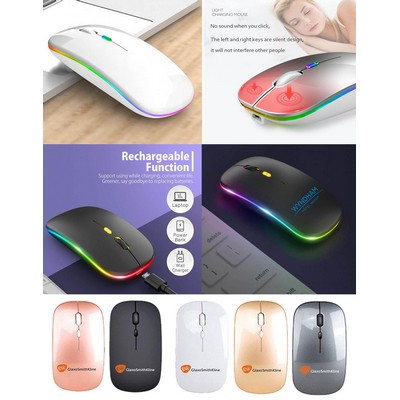 Kidder LED Wireless Mouse with Built-in rechargeable battery (White)