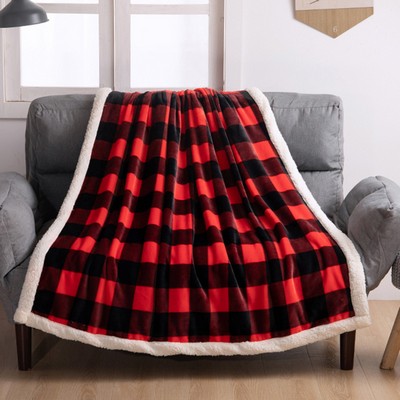 Christmas Plaid Warm Plush Microfiber Blanket