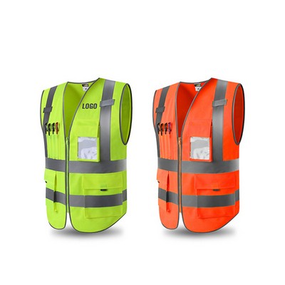 Reflective Safety Construction Vest W/ Pockets