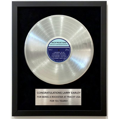 Personalized Platinum Framed LP Records W/ Custom Plaque