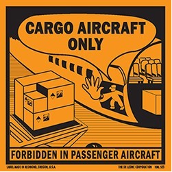 Cargo Aircraft Only, Special Handling Vinyl Labels - 4.5" x 4.5"