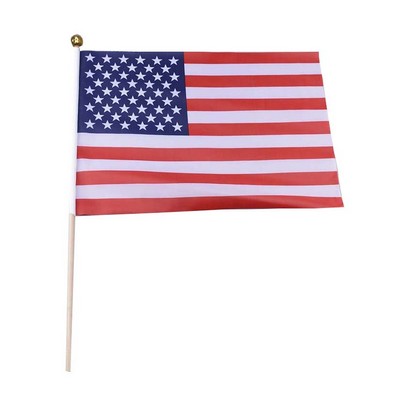 Wooden Stick American National Flag