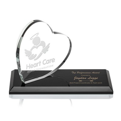 Northam Heart Award - Starfire/Black 3"x7"