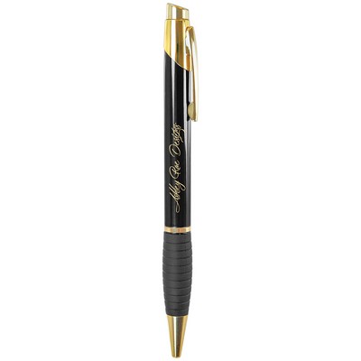 .4" x 5.5" - Gold Trim Pen with Gripper