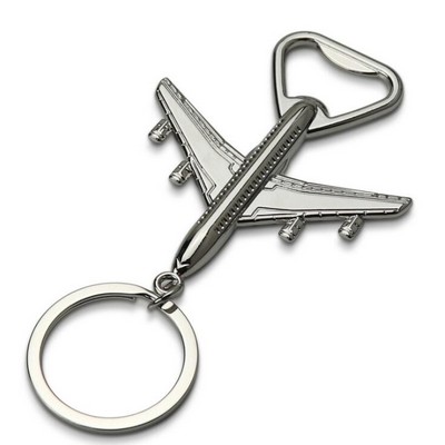 Metal Bottle Opener Plane Keychain