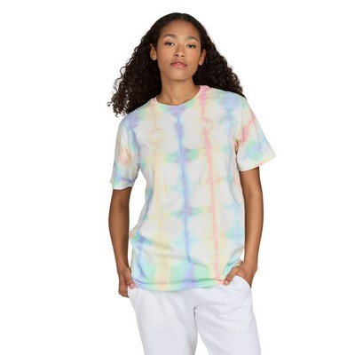 Unisex Short Sleeve Squares Tie Dye Crew Shirt