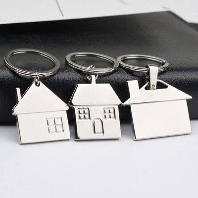 Metal House Shape Keychain