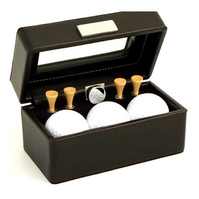 Black Leather Golf Accessories Set