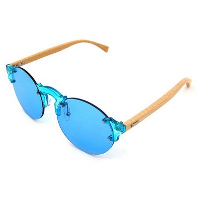 Frameless Bamboo Wood Candy Color Fashion Sunglasses