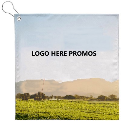 2 sides Sublimated Golf Towel with Grommet Hook 12"x12"