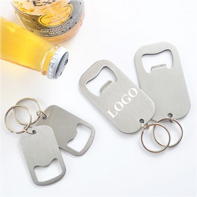 Stainless Steel Bottle Opener with Key Ring