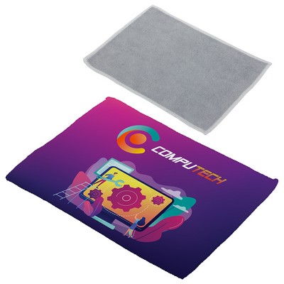 Quick Clean 5" x 7-1/8" Dual Sided Microfiber Cloth - Full Color