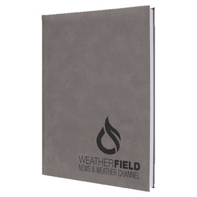 Gray Faux Leather Journal, 7" x 9 3/4"