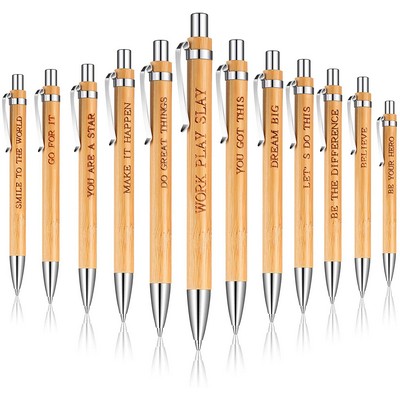 Sustainable Bamboo Pen Retractable Ballpoint Pen