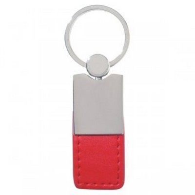 Metal Simulated Leather Keytag