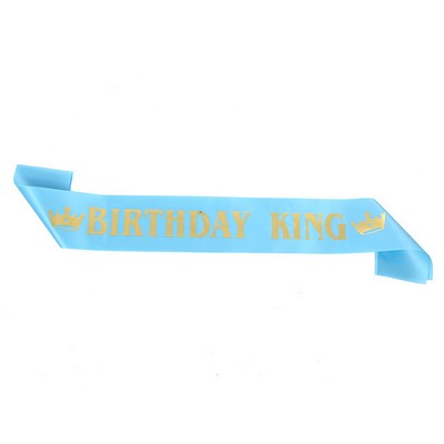 Gold Foil Birthday King Sash