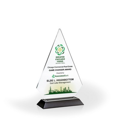 Brilliant Diamond Award with Black Wood Base, Large - UV Print