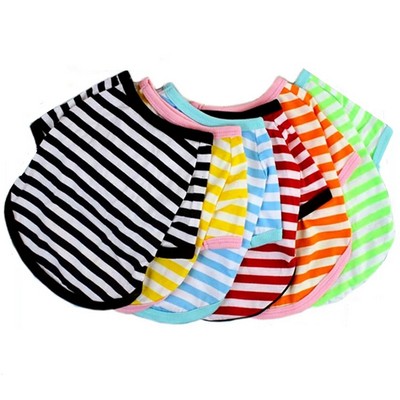 Striped T-Shirt Dog Shirt Breathable Pet