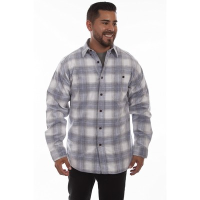 White Corduroy Plaid Shirt