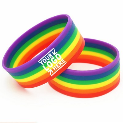 Rainbow Silicone Wristband