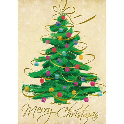 Bright and Merry Christmas Tree Greeting Card