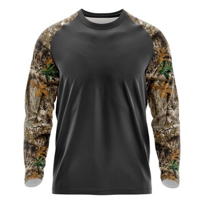 Realtree® Men's 4.4 Oz. Polyester Interlock Raglan Long Sleeve T-Shirt