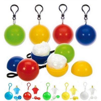 PE rain poncho ball rain poncho keychain rain poncho