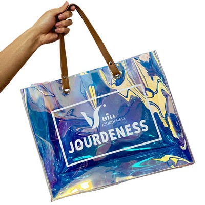 Holographic Clear Shopping Tote Bag