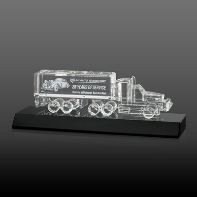 Crystal 18 Wheeler on Base (3D) - Optical/Black 7"