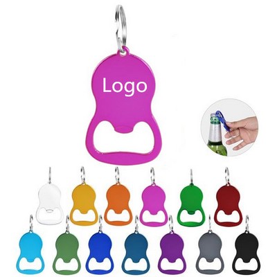 Oval Metal Bottle Opener Keychain