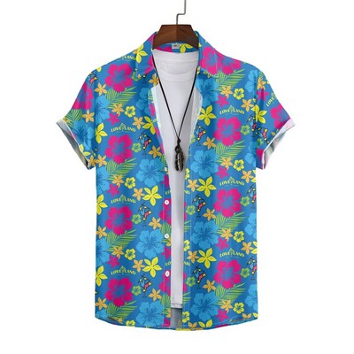 Unisex Custom Dye Sublimation Hawaiian Shirt-Stretch Poly