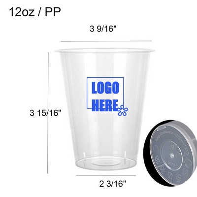 12 Oz. Clear Plastic Disposable Hot/Cold Cup