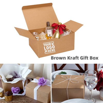 8 x 8 x 4 Inches Brown Kraft Gift Box