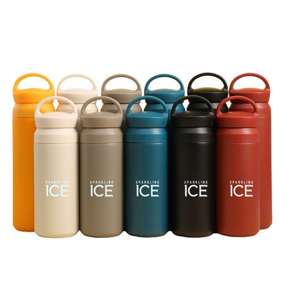 350Ml Wide Mouth Drinking Bottle w/ Handle Lid