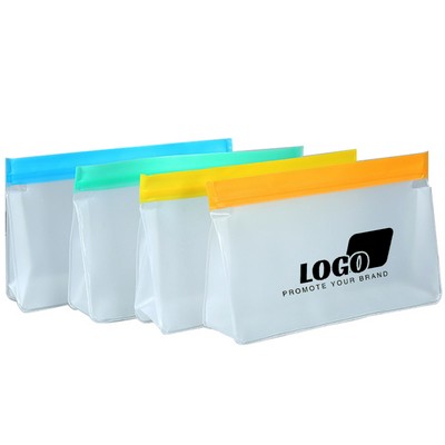 Reusable PEVA Food Stand Storage Pouch w/Slip Zip (10" x 7.3" x 2.00")