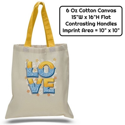 Full Sublimation 6 Oz Poly Canvas Tote Bag - 15"W X 16" H; Handle Length: 20"