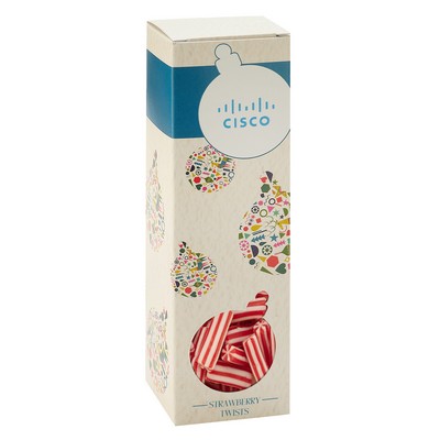 Holiday Candy Box with Die Cut Ornament Window - Strawberry Twists