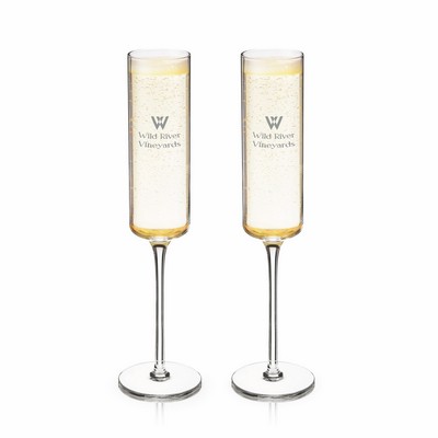 Laurel Crystal Champagne Flutes by Viski®