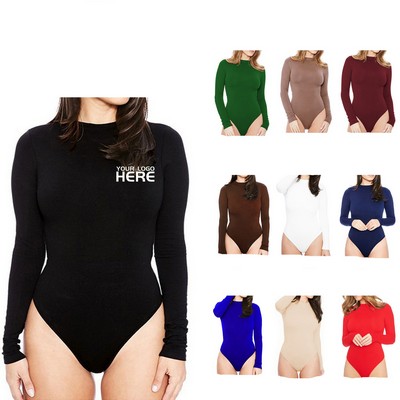 Women's Long Sleeve Round Collar Bodysuit