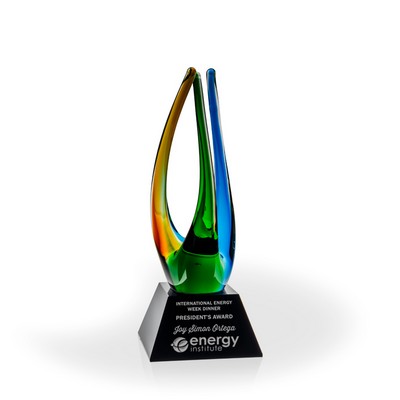 Owen Art Glass Award - Black Pyramid Base