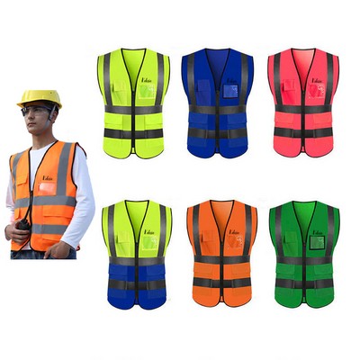 High Visibility Safety Reflective Vest With Pocket