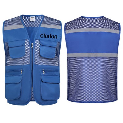 Multi-pocket Mesh Reflective Vest